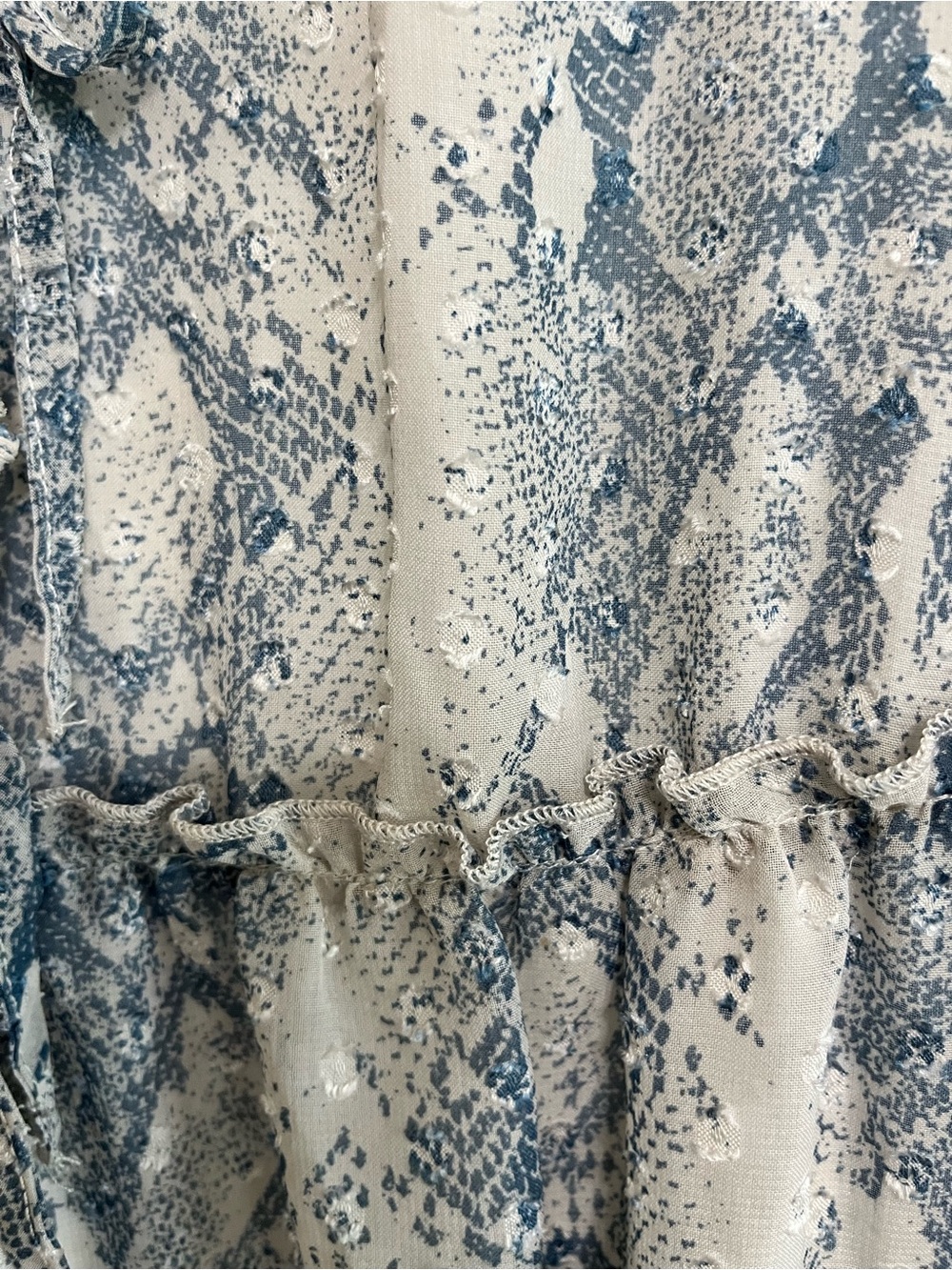 Altar'd State Snakeskin Animal Print Ruffle Tiered Dress Large L Feminine Pastel - Picture 10 of 10